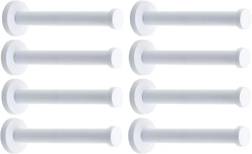 Miniatura 6 de Gancho clásico de acero inoxidable blanco súper resistente, para colgar abrigos, ganchos para toallas de baño (6 pulgadas, 4 unidades)