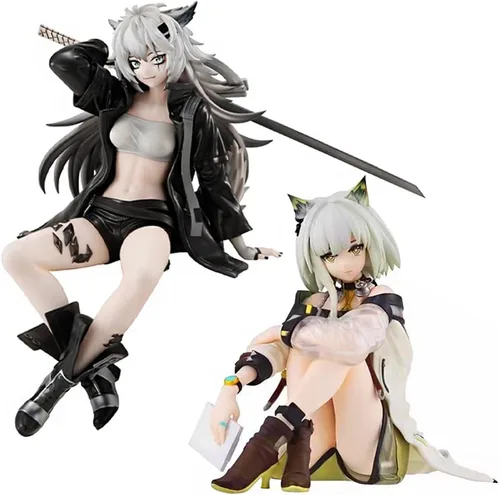 QAHEART Lappland Figura Kaltsit/Angelina Ajimu Figura Modelo de Acción, Estatua de Anime Niña Figurilla Modelo Muñeca Decoración Decorativa 2 Piezas