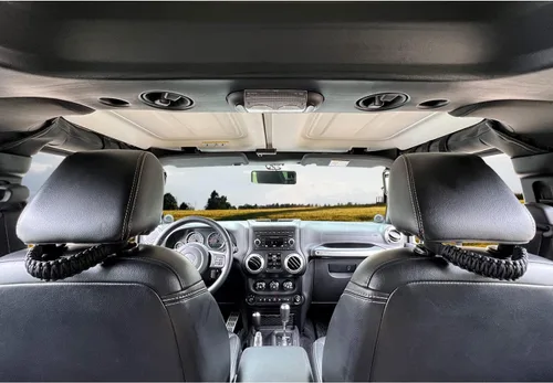 Miniatura 5 de Asas de agarre para reposacabezas de paracaídas para Jeep Wrangler TJ JK JL Land Cruiser FJ Suzuki - 2 piezas negro