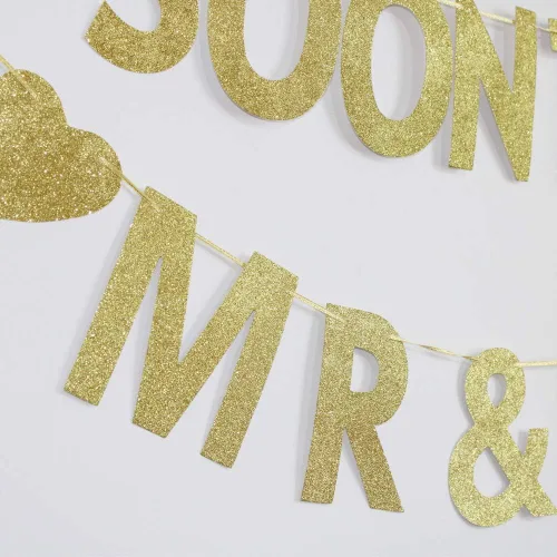 Miniatura 2 de Soon to Be Mr & Mrs - Letrero dorado con purpurina para despedida de soltera, compromiso de boda, decoración de despedida de soltera