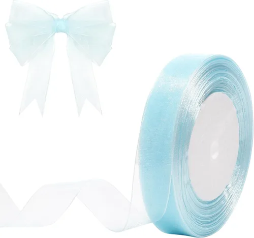 Cinta de organza transparente de 3/4 de pulgada, 50 yardas, cinta de gasa para envolver regalos, decoración de Navidad, Halloween, ramo de boda y