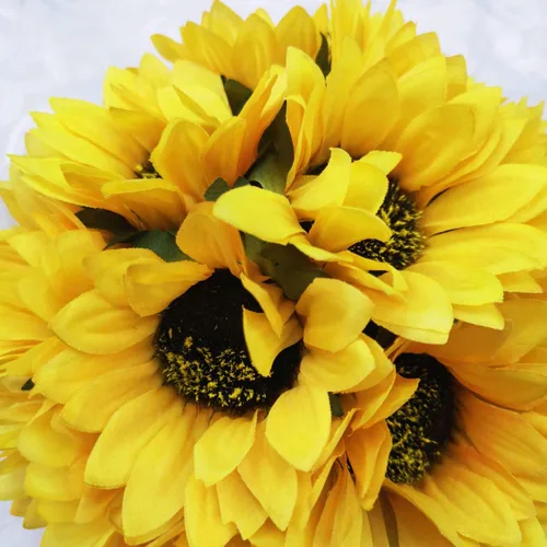 Miniatura 4 de Ramos de boda artificiales de flores de peonía y girasoles de calas (pomandro de 6 pulgadas)