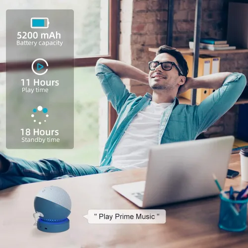 Miniatura 3 de Base de batería Liboer para Echo Dot 5ta Generación, base de batería portátil para Echo Dot 4ta Generación y soporte de batería para HomePod Mini