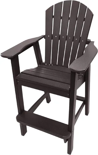 Miniatura 15 de Phat Tommy Silla alta Adirondack – Muebles de exterior de polietileno de alta densidad – Taburete de bar Adirondack de polietileno – Mueble pesado