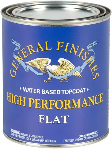 General Finishes Capa superior a base de agua de alto rendimiento, 1 cuarto de galón, plano