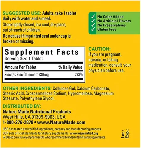 Miniatura 4 de Nature Made Zinc 30 mg (paquete de 4)