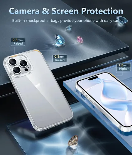 Miniatura 1325 de FNTCASE Funda para iPhone 13 Pro-Max: Fundas magnéticas transparentes compatibles con Magsafe Slim anti amarillamiento protección contra caídas