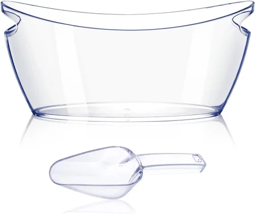 Cubo de hielo para fiestas de 5.5 litros grande transparente champán tina de cerveza Mimosa Bar Kit de suministros de plástico acrílico cubo para