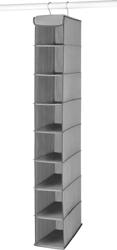 Whitmor Organizador colgante de zapatos, 8 estantes, organizador de armario colgante, zapatero colgante para armario pequeño, estantes colgantes