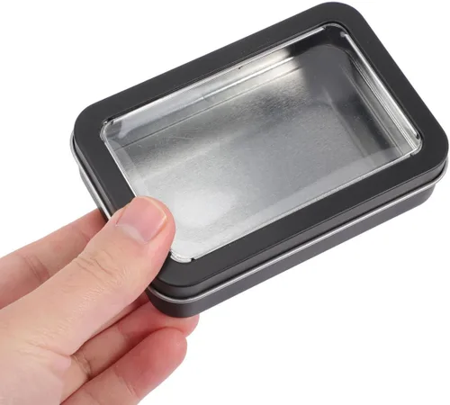 Miniatura 9 de Zerodeko Caja de almacenamiento de cartas de hojalata, paquete de 6 unidades, 4.37 x 2.87 x 0.98 pulgadas, organizador de cartas de metal