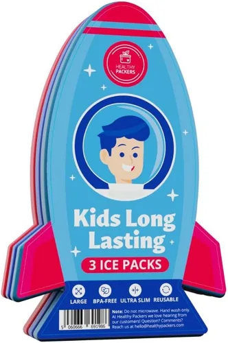 Miniatura 9 de Healthy Packers® Bolsas de hielo delgadas reutilizables para loncheras para niños y adultos Paquetes de congelador finos de larga duración