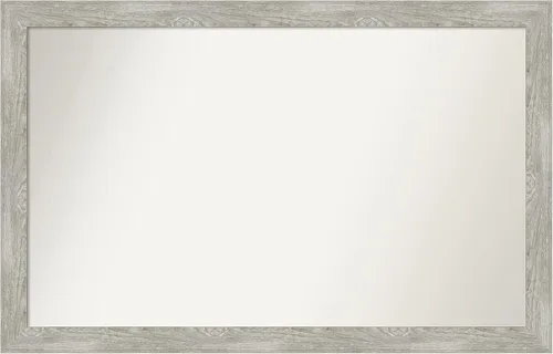 Miniatura 399 de Amanti Art Espejo de baño gris para sobre el fregadero, 31 x 48 pulgadas, espejo de tocador rectangular estrecho de color gris, marco de madera