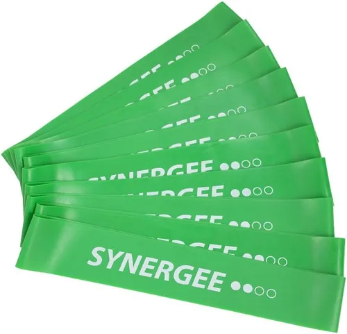 Synergee Mini bandas de resistencia para ejercicio físico que funcionan mejor cuando entrenas en casa o en el gimnasio c) Paquete verde de 10