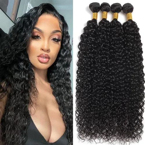 Miniatura 27 de Beautymoon Paquetes de cabello liso negro jet 4 manojos, cabello humano brasileño 14 16 18 20 pulgadas, 100% cabello virgen sin procesar liso, 4