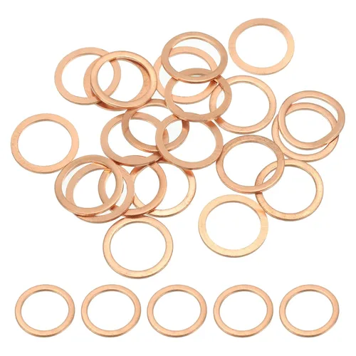 Miniatura 22 de PATIKIL Anilla de arandela de cobre M4, 25 piezas, 4mm ID 8mm OD 1mm de espesor, arandela plana métrica de sello de cobre para tornillos, pernos