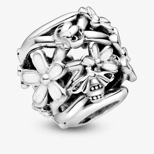 Miniatura 4 de PANDORA Openwork - Flor de margarita blanca, color blanco