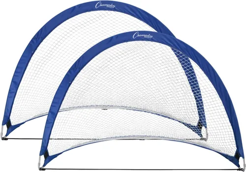 Miniatura 6 de Champion Sports Portable Pop-Up Soccer Goals (Set of 2) – Durable Folding Nets for Training, Backyard Games & Practice, Multiple Sizes