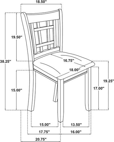 Miniatura 3 de Coaster Home Furnishings - LAVON - Madera y tela - Sillas de comedor sin brazos con asiento tapizado - Juego de 2 - Roble claro y lino - 106622