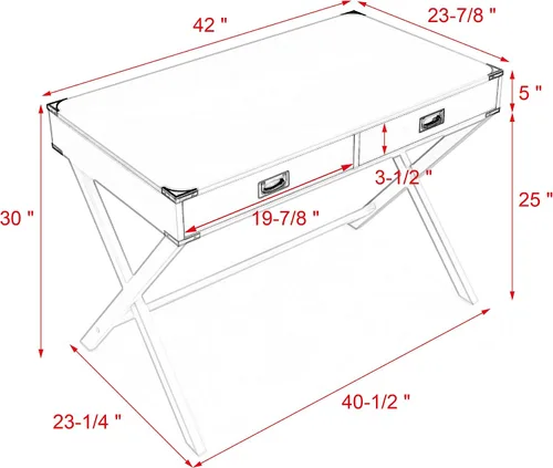 Miniatura 2 de ECLYL Escritorio para computadora con almacenamiento, escritorio de madera maciza con cajones, mesa de estudio moderna para oficina en casa