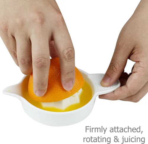 Miniatura 2 de EIKS Exprimidor manual de cerámica para exprimir cítricos, limón, naranja, pomelos, frutas, paquete con cuchara y cepillo de limpieza