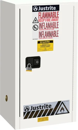 Miniatura 16 de Justrite 890200 - Gabinete para almacenamiento de seguridad, de tamaño pequeño, para almacenar productos inflamables, manual, con 1 puerta, de acero