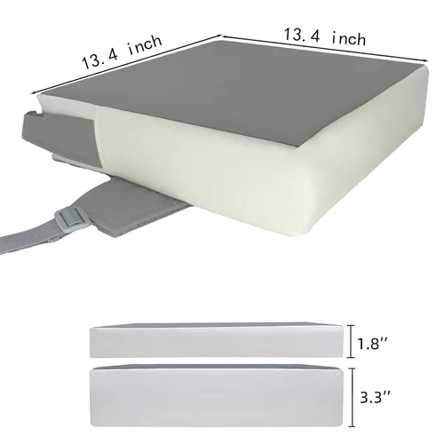 Miniatura 3 de Eiury Asiento elevador para mesa de comedor, PU antiarañazos fácil limpieza niños asiento elevador para mesa, cojín de aumento de viaje portátil gris