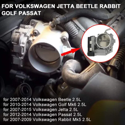 Miniatura 2 de 07K133062A Cuerpo del acelerador para VW Volkswagen Jetta Beetle Rabbit Golf Passat Modelo 2.5L - Parte # 07K 133 062 A