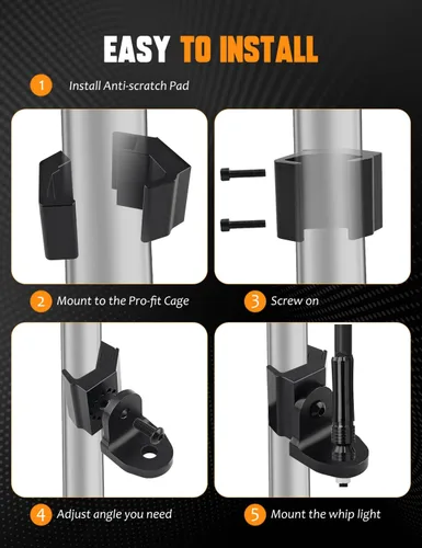 Miniatura 4 de Soporte de látigo UTV para Polaris Ranger, soporte de montaje de látigo UTV ajustable de 360° para Polaris Ranger General Can am Defender Commander