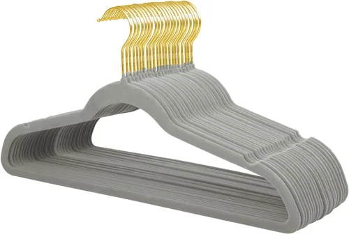 Miniatura 31 de ManGotree Perchas de terciopelo para abrigos, perchas antideslizantes de fieltro para trajes, colgador de ropa ultradelgado que ahorra espacio