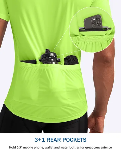 Miniatura 3 de Maillot de ciclismo para hombre que absorbe la humedad, manga corta, UPF media cremallera, ciclismo, ciclismo de carretera, camisas para hombres