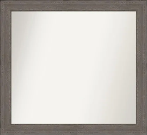 Miniatura 18 de Amanti Art Espejo de pared personalizado no biselado (24.5 x 24.5 pulgadas), marco gris marrón alta, varios tamaños personalizados, espejo de baño