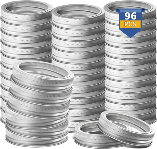 Miniatura 9 de Anillos para conservas de boca regular, 24 unidades, anillos de tarro de masón, sellos de boca regular, anillo de tarro de conserva, bandas de metal