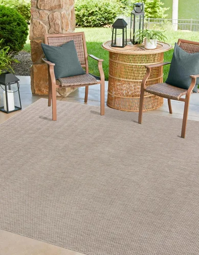 Miniatura 127 de Unique Loom Collection Alfombra de Área Plana Casual de Transición Sólida Jaspeada para Interiores/Exteriores (Pasillo 2' x 6' 1", Azul/Azul Marino)