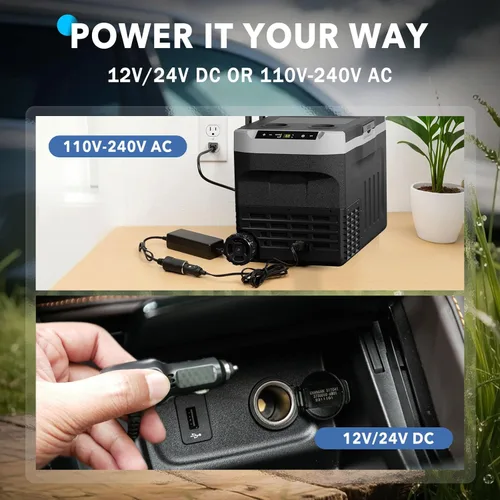 Miniatura 4 de DOGHLY Refrigerador de 12 voltios, enfriador portátil de 42 cuartos de galón de -4 ℉ a 68 ℉, refrigerador de automóvil con compresor de 12 V/24 V CC