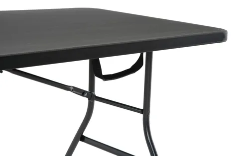 Miniatura 7 de COSCO Mesa de banquete plegable por la mitad de 6 pies con asa, negro