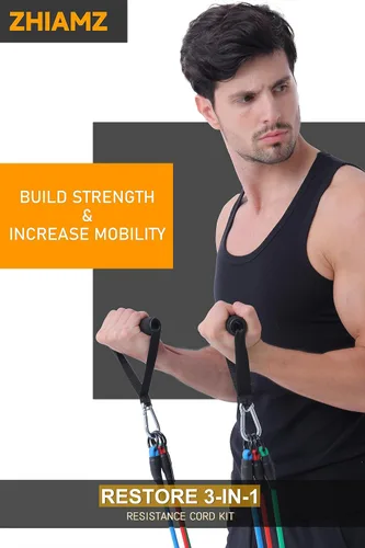 Miniatura 5 de Resistance Bands with Handles, Single Resistance Bands, Exercise Bands with Handles, for Resistance Training, Physical Therapy, Home Workouts