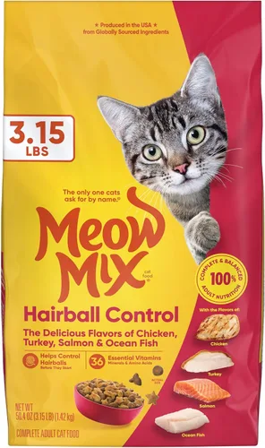 Miniatura 7 de Meow Mix Control de Bolas de Pelo Alimento Seco para Gatos, Bolsa de 3.15 Libras (Paquete de 4)