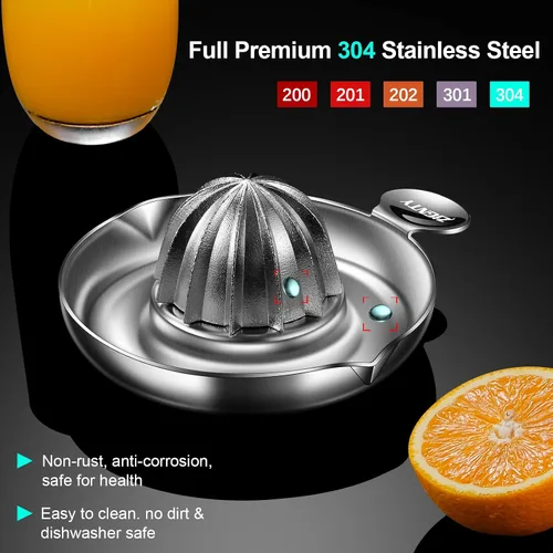 Miniatura 2 de Exprimidor de limón de acero inoxidable, exprimidor manual de cítricos resistente a mano, exprimidor de frutas de lima naranja de primera calidad