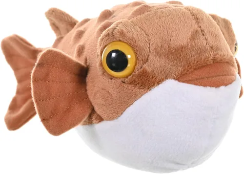 Wild Republic Pufferfish, Cuddlekins Mini, animal de peluche, 8 pulgadas, regalo para niños, juguete de peluche, botellas de agua recicladas