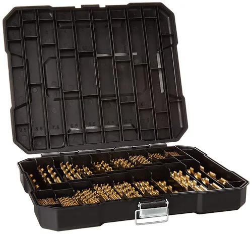 Miniatura 9 de Juego de brocas de titanio de 256 piezas, acero de alta velocidad con punta anticaminar de 135 °, tamaño de 1/16 pulgadas hasta 1/2 pulgadas, ideal