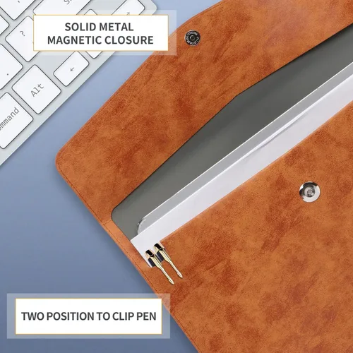 Miniatura 4 de Toplive Carpeta de Archivos para Documentos, Impermeable Delgada de Cuero PU A4 Carpeta Tipo Sobre Organizador de Archivos y Documentos Estuche