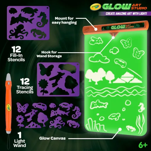 Miniatura 2 de Crayola Glow Art Studio, juguetes que brillan en la oscuridad, regalos para niños y niñas a partir de 6 años