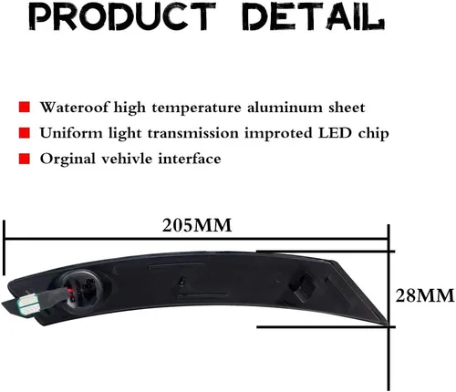 Miniatura 4 de Lámparas de Marca Lateral Delantera LED de Lente Ahumada Ámbar Compatibles con 2006-2010 Pontiac Solstice, 2007-2010 Saturn Sky Lente ahumada LED