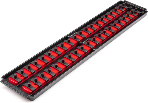 Miniatura 9 de TEKTON guía de llaves de 1/4 pulgadas x riel de 20.3 cm, 13 clips (rojo) OSR01113 Fabricado en EE. UU