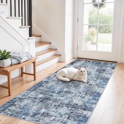 Miniatura 54 de Alfombra antideslizante lavable de 2 x 3 pies - Alfombra suave de pelo bajo para cocina, entrada y dormitorio - Tapete moderno para puerta