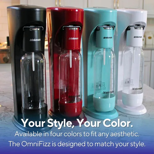 Miniatura 7 de Drinkmate OmniFizz - Máquina para hacer agua con gas y refrescos, carbonata cualquier bebida, paquete de burbujas. Incluye dos cilindros de CO2