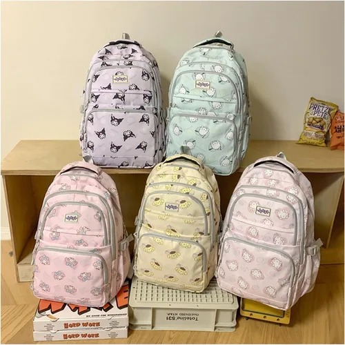 Miniatura 7 de Roffatide Anime Kuromi - Mochila casual de gran capacidad con estampado de anime para portátil, mochila para viajes, senderismo, mochila