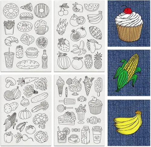 Miniatura 9 de BENECREAT 4 Estilo 104 Piezas A-Z Alfabeto de Flores Solubles en Agua, Estabilizadores de Bordado Desmontables de Patrón Boho para Encaje, Camisas