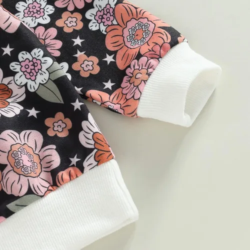 Miniatura 45 de Mandizy Conjunto de ropa de bebé niña otoño 3 6 9 12 18 24 meses sudadera de manga larga y pantalones con estampado floral y diadema