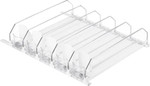Miniatura 11 de uxcell Organizador de latas de soda para refrigerador, organizador de bebidas autoempujable para refrigerador, dispensador de bebidas ajustable